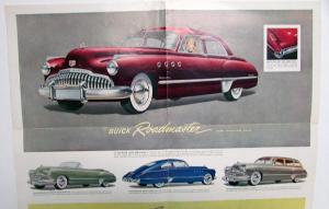 1949 Buick Series Super 50 Roadmaster 70 Color Sales Brochure Folder Original