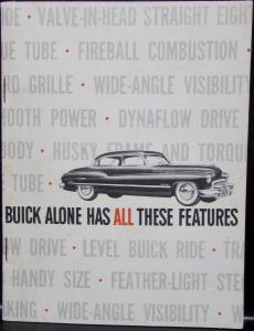 1950 Buick Features Sales Brochure Fireball Dynaflow Straight Eight & More