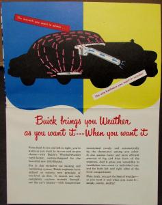 1950 Buick Venti Heater Color Sales Brochure Leaflet Original