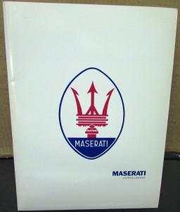 1988 Maserati Press Kit Media Release BiTurbo Si Spyder 425i Rare Dated 9/87