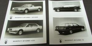 1988 Maserati Press Kit Media Release BiTurbo Si Spyder 425i Rare Dated 9/87