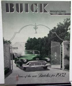 1952 Buick Magazine February Vol 13 No 8 NEWS OF THE NEW BUICKS Original