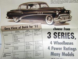 1952 Buick Eight Special Super Roadmaster Sales Brochure Mailer Original