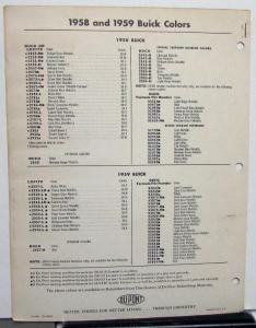 1960 Buick Color Paint Chips By DuPont Co Original