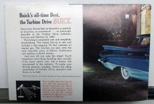 1960 Buick Turbine Drive LeSabre Invicta Electra Dealer Sales Brochure Mailer