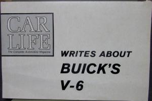 1962 Buick V6 Car Life Auto Magazine Nov 1961 Article Reprint Sales Leaflet