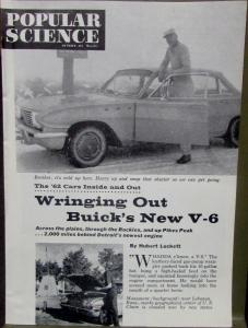 1962 Buick New V6 Reprint Article Popular Science Monthly Oct 61