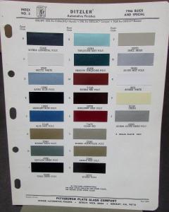 1966 Buick and Special Diztler Paint Chips Original