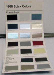 1968 Buick Colors Sales Brochure Leaflet Paint Chips & Exclusive Riviera Chips