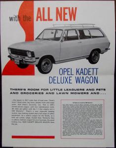 1968 Buick Opel Kadett Deluxe Wagon Full Line Sales Folder Mailer