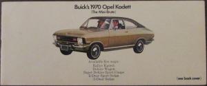 1970 Buick Opel Kadett Rallye Wagon Coupe Sedan Original Sales Brochure