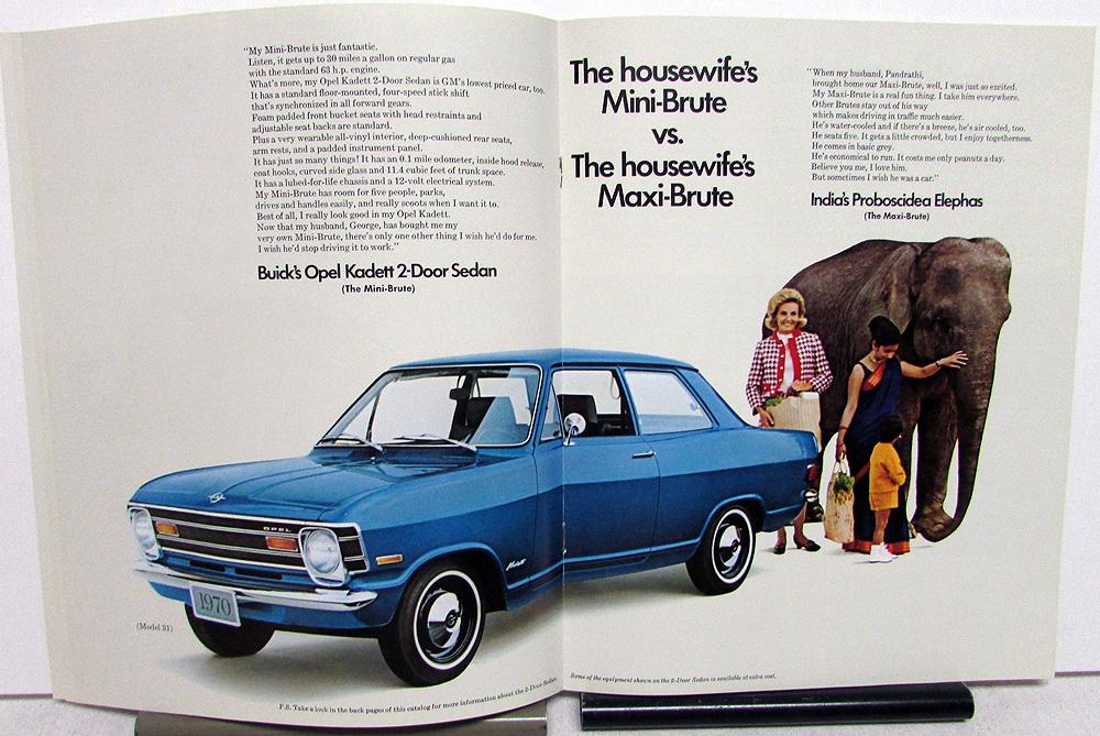 Original 1970 Opel Kadett Sales Brochure 70 Buick Rallye Coupe Sedan 