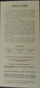 1971 Buick LeSabre Hardtop Coupe Photo Data Card Original