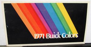 1971 Buick Colors Sales Brochure Folder With Paint Chips Original
