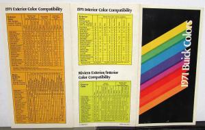 1971 Buick Colors Sales Brochure Folder With Paint Chips Original