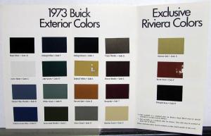 1973 Buick Exterior Colors Paint Chips Sales Brochure Leaflet Original