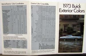 1973 Buick Exterior Colors Paint Chips Sales Brochure Leaflet Original