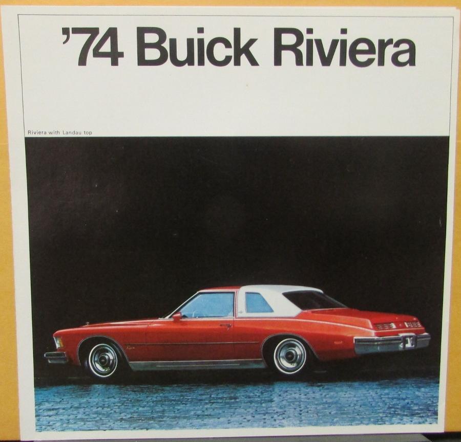 1974 Buick Riviera Color Sales Brochure Folder Original