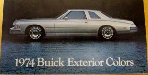 1974 Buick Exterior Color Paint Chips Brochure & Special Apollo & Riviera Colors