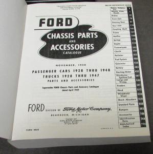 1928 1932 1940 1941 1946 1947 1948 Ford Green Bible Chassis Parts Book Catalog