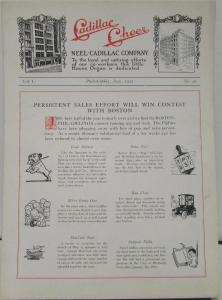 1922 Cadillac Cheer Vol I No 30 Brochure Bulletin Original