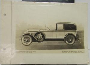 1925 Cadillac Photo On Linen of Semi Collapsible Cabriolet by Brunn Original