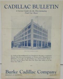 1927 Cadillac Bulletin Guide for Used Car Buyer Original Sales Brochure Folder