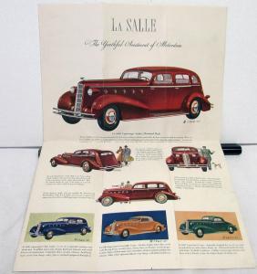 1934 LaSalle Cadillac Standards & Fleetwood Bodies Color Sales Brochure Original