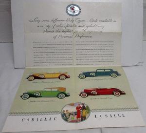 1932 Cadillac LaSalle V16 V12 V8 Sales Brochure Mailer Phaeton Coupe Sedan