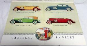 1932 Cadillac LaSalle V16 V12 V8 Sales Brochure Mailer Phaeton Coupe Sedan