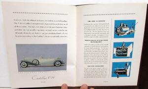 1932 Cadillac LaSalle V16 V12 V8 Color Brochure Original W/Brown Cover Rare