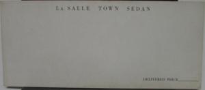 1932 1933 LaSalle Town Sedan by Cadillac Color Sales Card Original