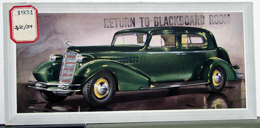 1934 Cadillac V8 5 Passenger Town Sedan Dealer Sales Folder Original