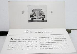 1934 Cadillac V8 5 Passenger Town Sedan Dealer Sales Folder Original