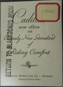 1934 Cadillac LaSalle New Standard of Riding Comfort Sales Brochure Original