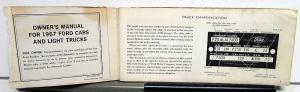 1967 Ford F 100 250 350 P 400 500 Truck Original Owners Manual 2 & 4 Wheel Drive