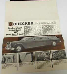1962 Checker Dealer Sales Brochure Folder Aerobus Station Wagon Taxi Cab Fleet