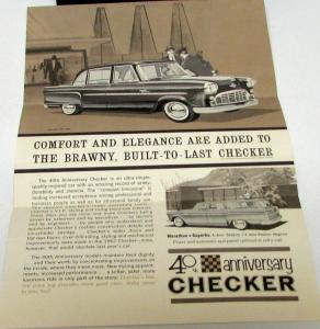 1962 Checker Dealer Sales Brochure Folder Aerobus Station Wagon Taxi Cab Fleet