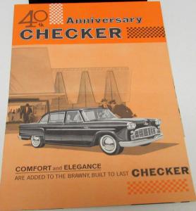 1962 Checker Dealer Brochure Wagon Sedan Taxi Fleet Limo 40th Anniversary