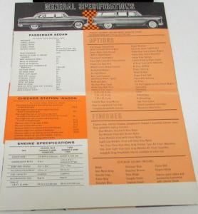 1962 Checker Dealer Brochure Wagon Sedan Taxi Fleet Limo 40th Anniversary