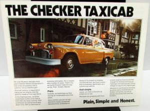1974 Checker Dealer Sales Brochure Taxi Cab Aerobus Rare
