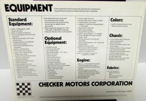 1974 Checker Dealer Sales Brochure Taxi Cab Aerobus Rare