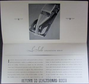 1934 Cadillac LaSalle Five Passenger Sedan Dealer Sales Folder Original