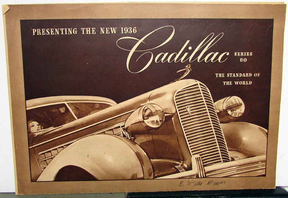 1936 Cadillac Series 60 V8 Coupe & Touring Sedan Original Sales Brochure Folder