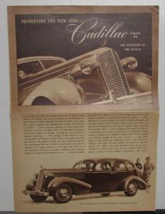 1936 Cadillac Series 60 V8 Coupe & Touring Sedan Original Sales Brochure Folder