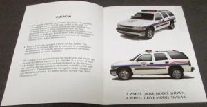 2001 Chevrolet Tahoe Police Package Dealer Sales Brochure Fleet Special Service