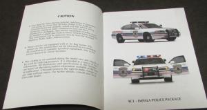 2001 Chevrolet Impala Camaro Police Package Dealer Sales Brochure Pursuit