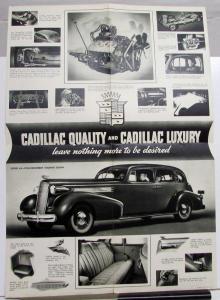1937 Cadillac V8 Series 60 65 Sedan Coupe Convertible Sales Brochure Folder Orig