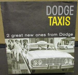 Original 1961 Dodge Taxi Cab Dealer Sales Brochure Fleet Full-Size Compact Rare