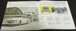 Original 1961 Dodge Taxi Cab Dealer Sales Brochure Fleet Full-Size Compact Rare